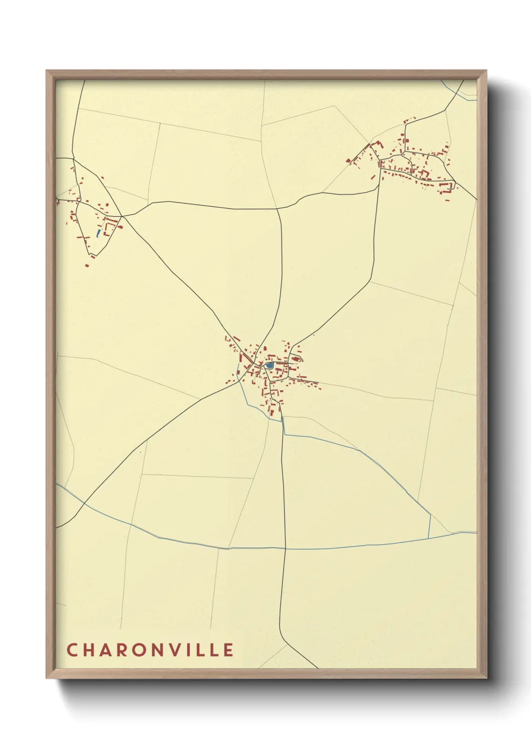Une affiche de carte sur Charonville