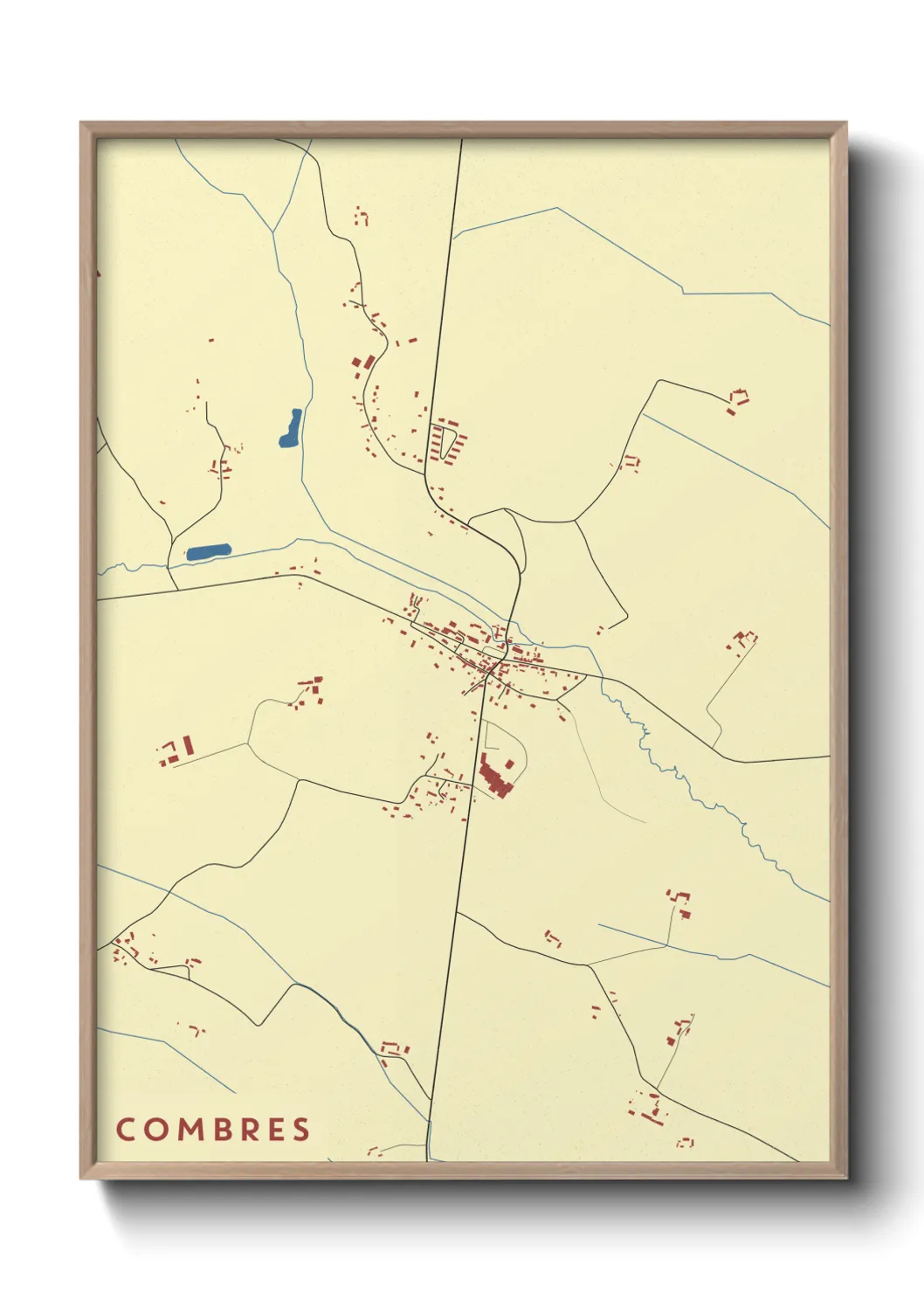 Une affiche de carte sur Combres