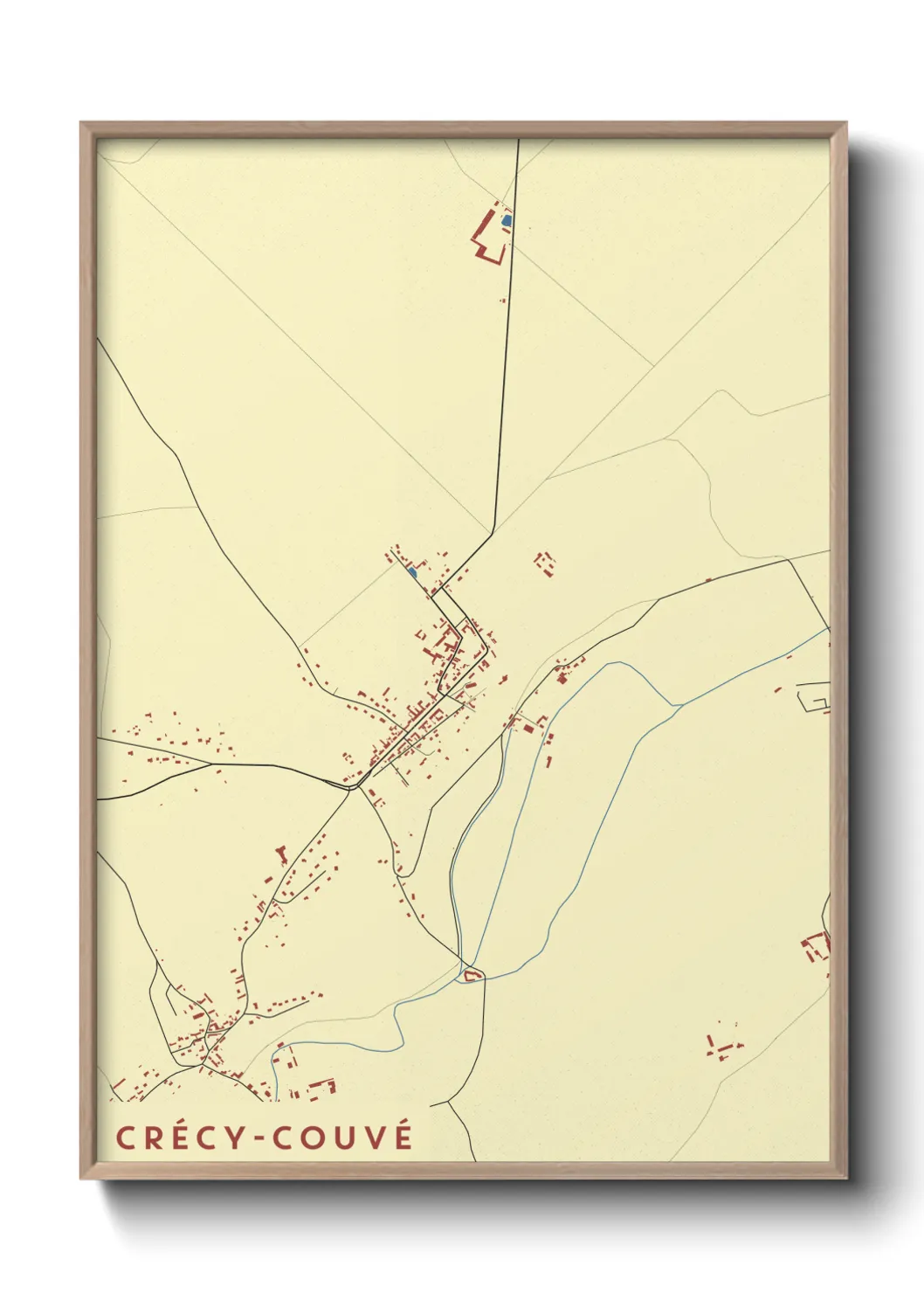 Une affiche de carte sur Crécy-Couvé