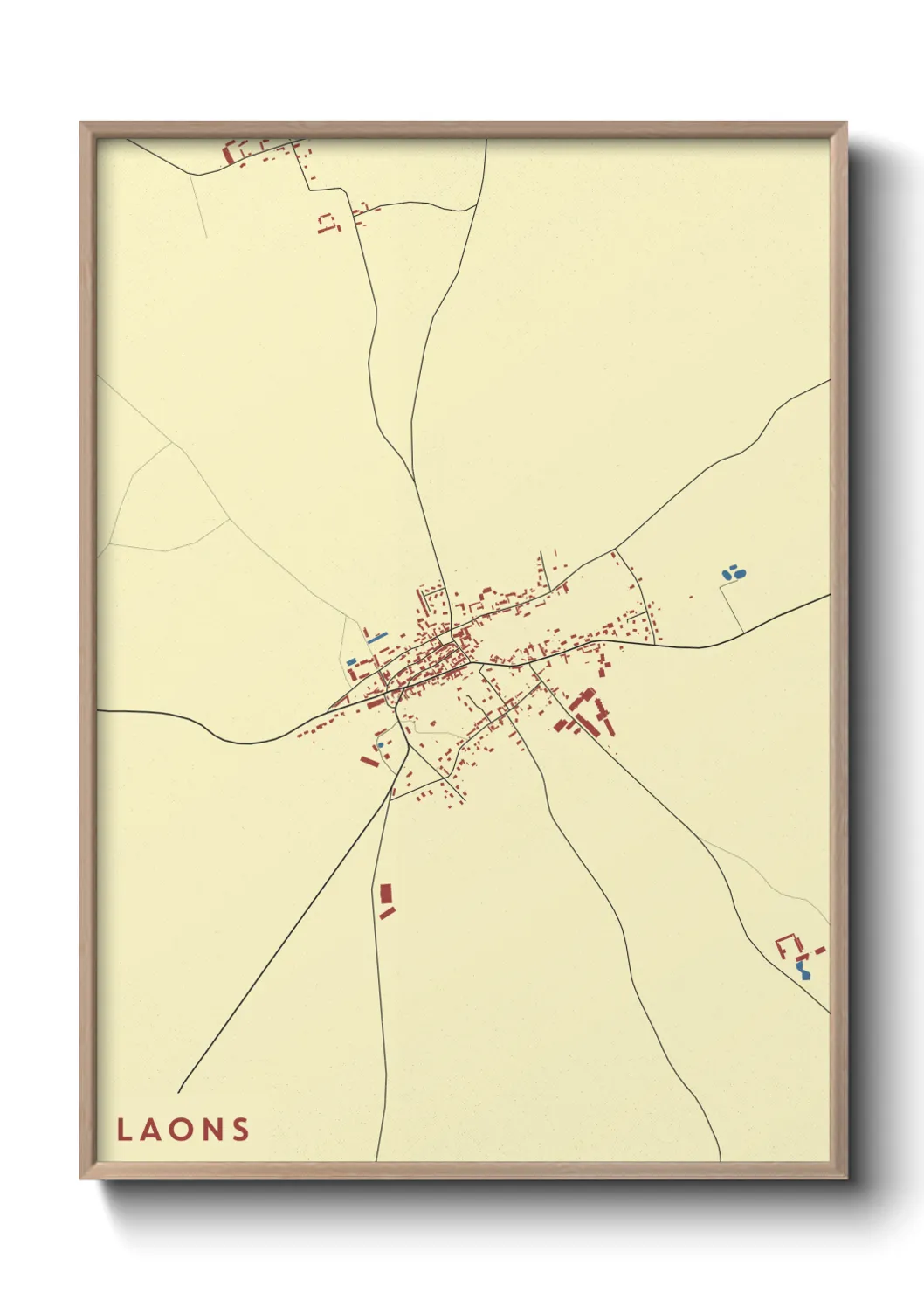 Une affiche de carte sur Laons