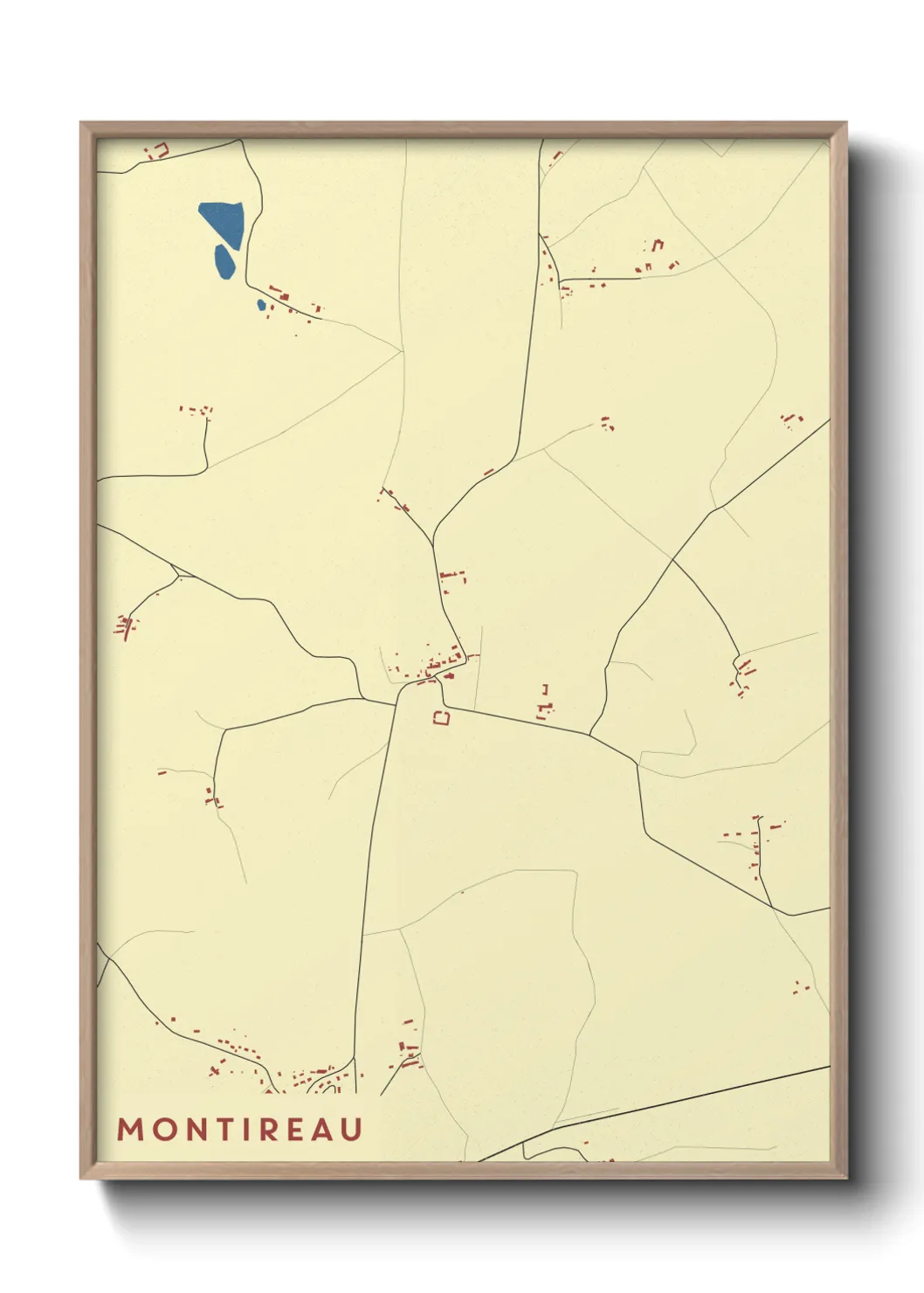 Une affiche de carte sur Montireau