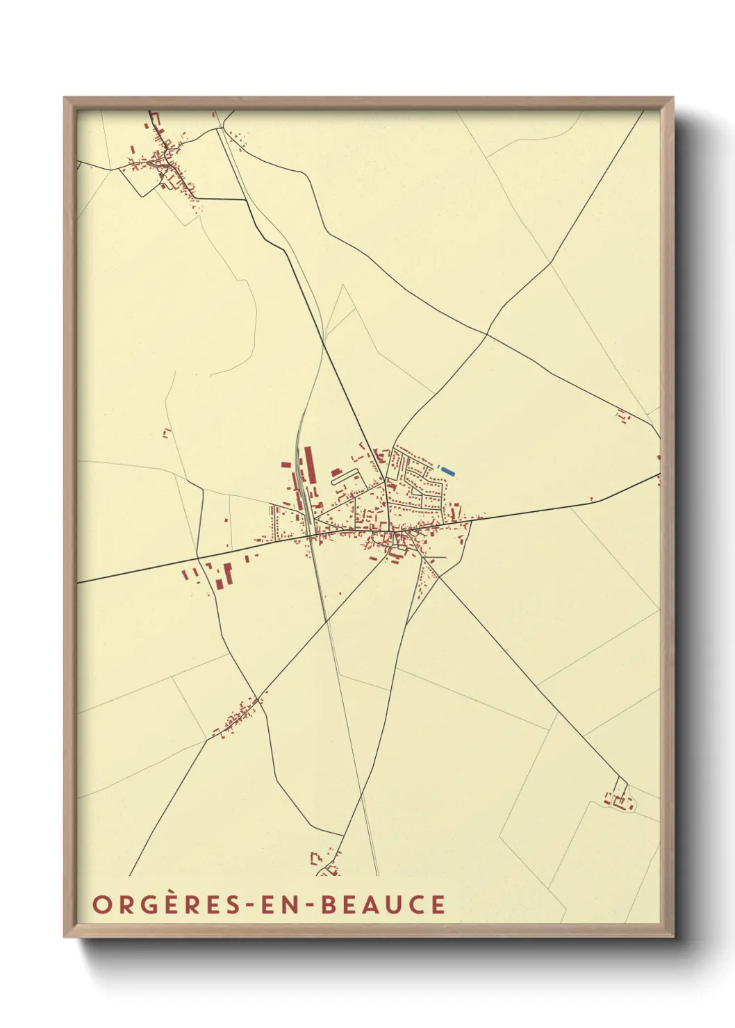 Une affiche de carte sur Orgères-en-Beauce