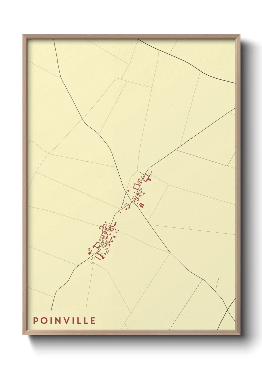 Une affiche de carte sur Poinville