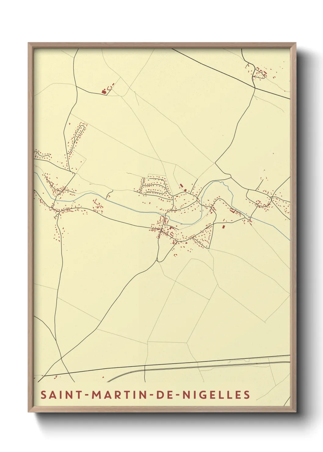 Une affiche de carte sur Saint-Martin-de-Nigelles