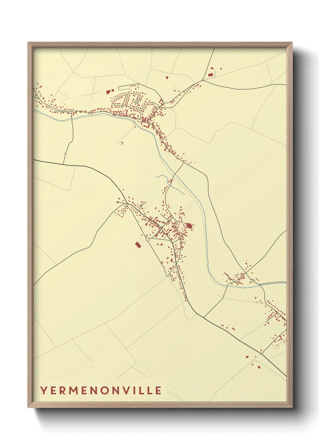 Une affiche de carte sur Yermenonville