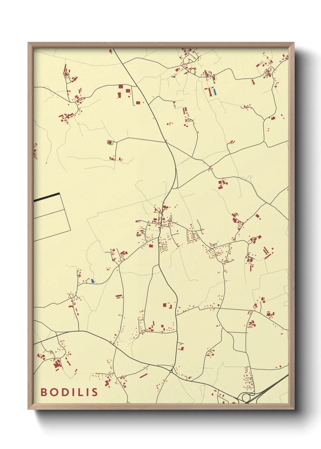 Une affiche de carte sur Bodilis