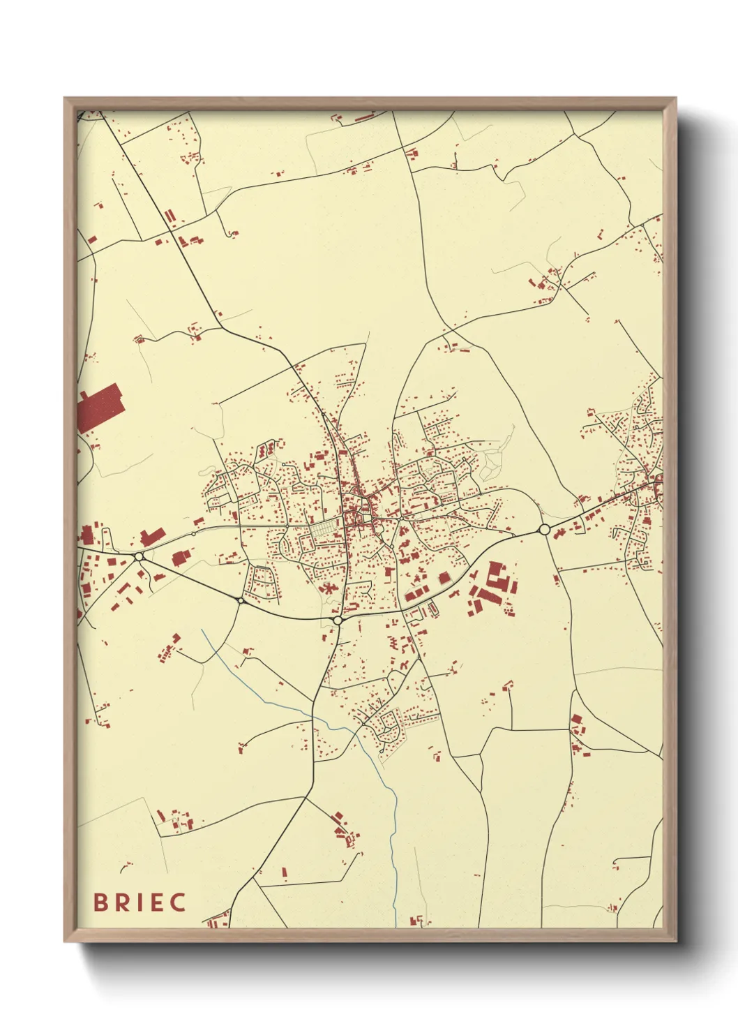 Une affiche de carte sur Briec