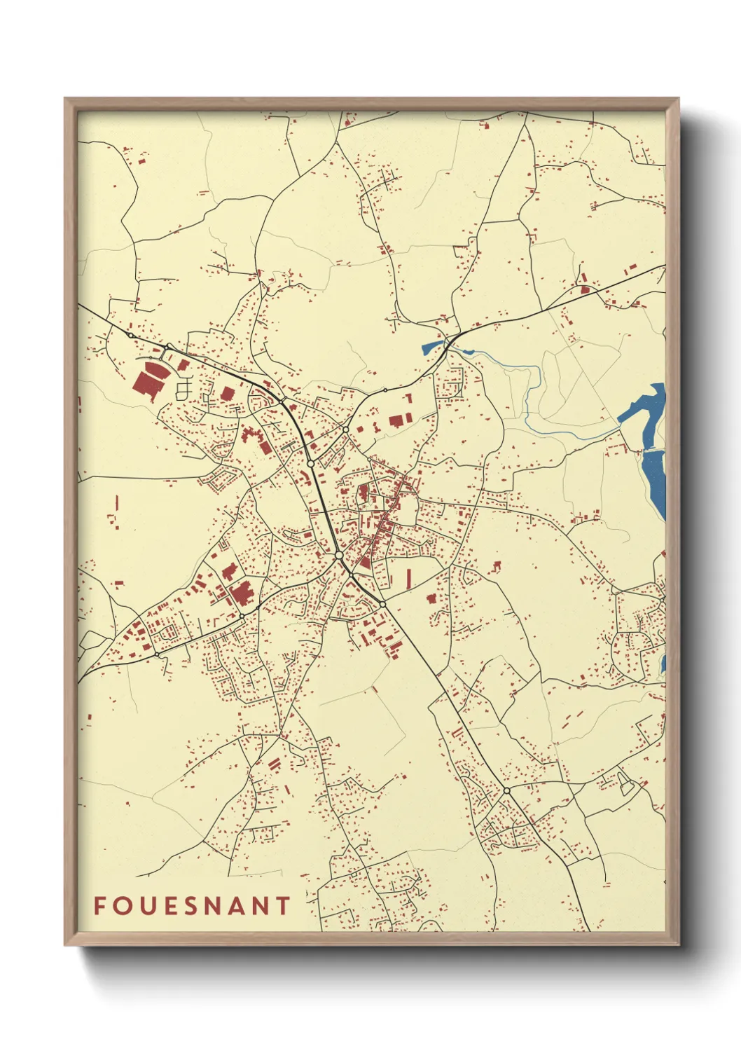 Une affiche de carte sur Fouesnant
