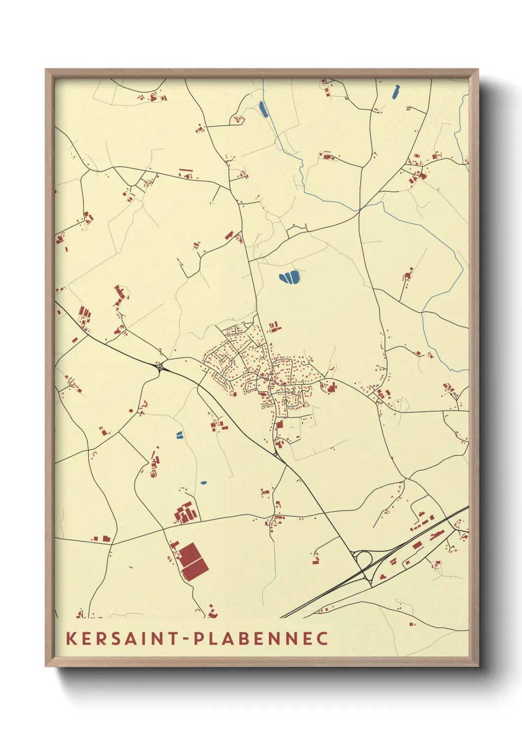 Une affiche de carte sur Kersaint-Plabennec