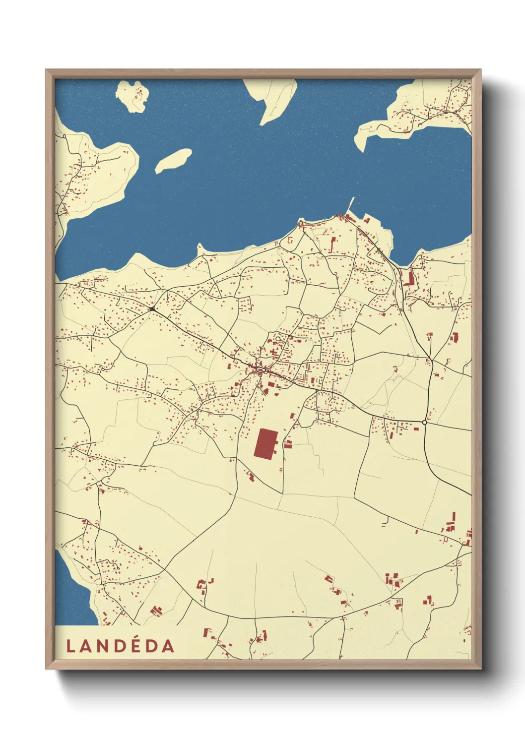Une affiche de carte sur Landéda