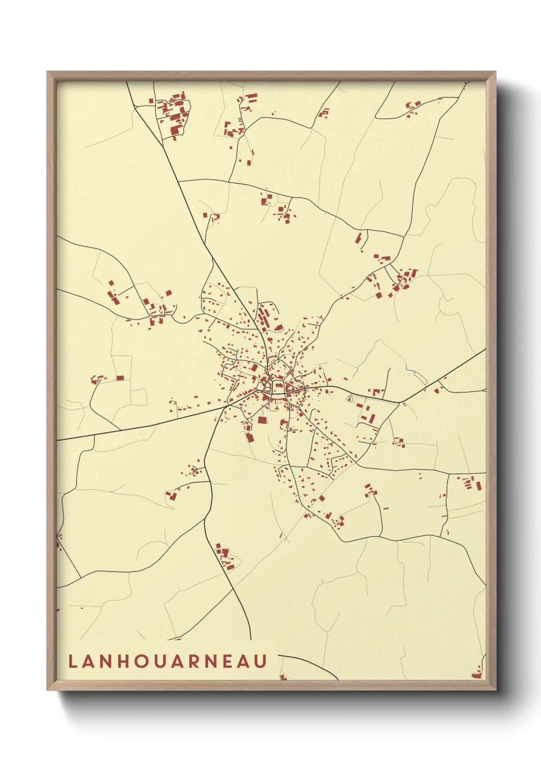 Une affiche de carte sur Lanhouarneau