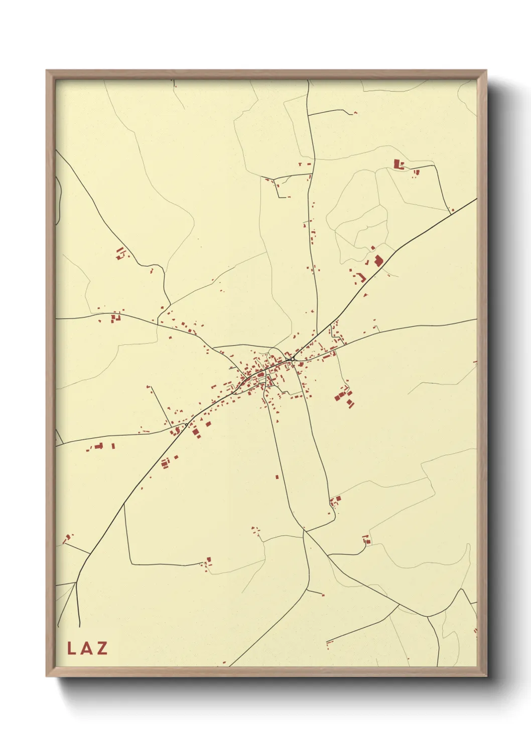 Une affiche de carte sur Laz