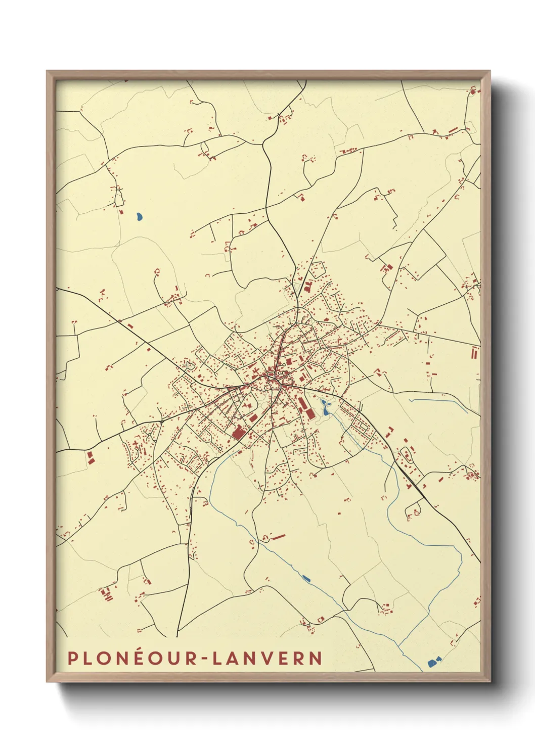 Une affiche de carte sur Plonéour-Lanvern