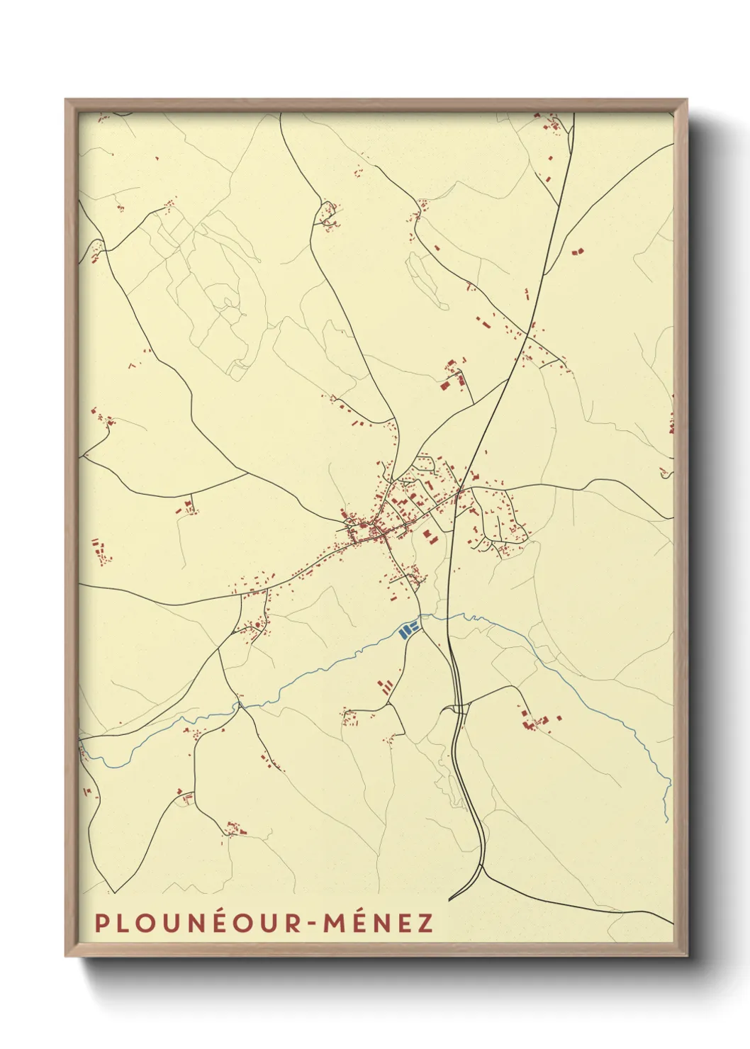 Une affiche de carte sur Plounéour-Ménez