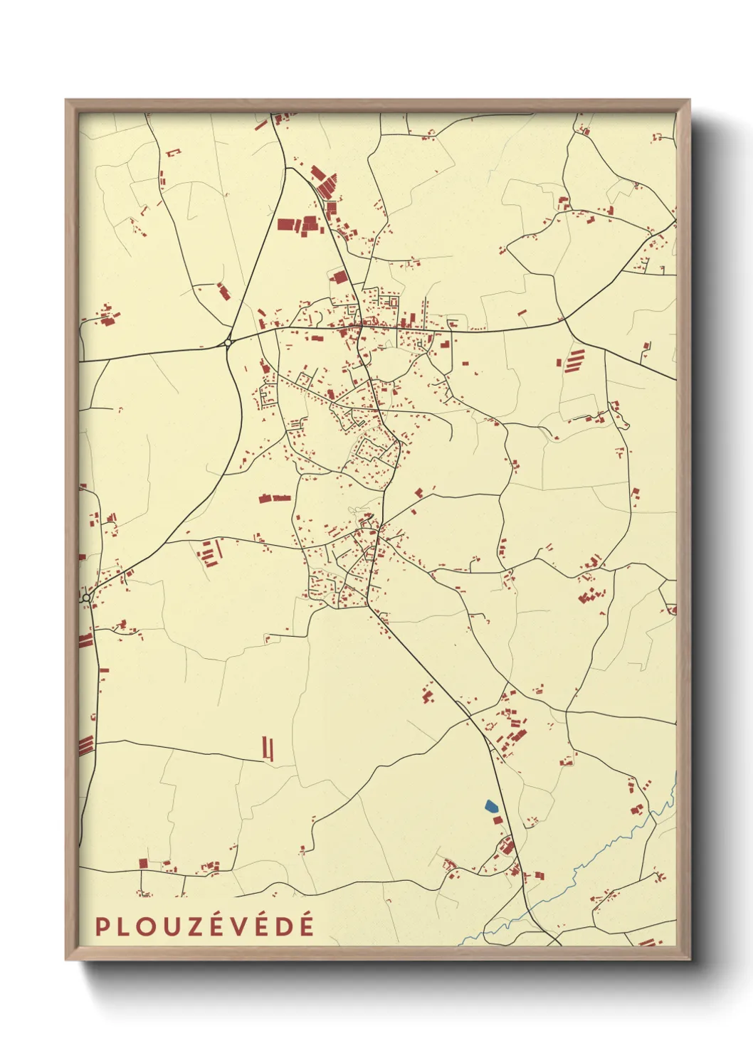 Une affiche de carte sur Plouzévédé
