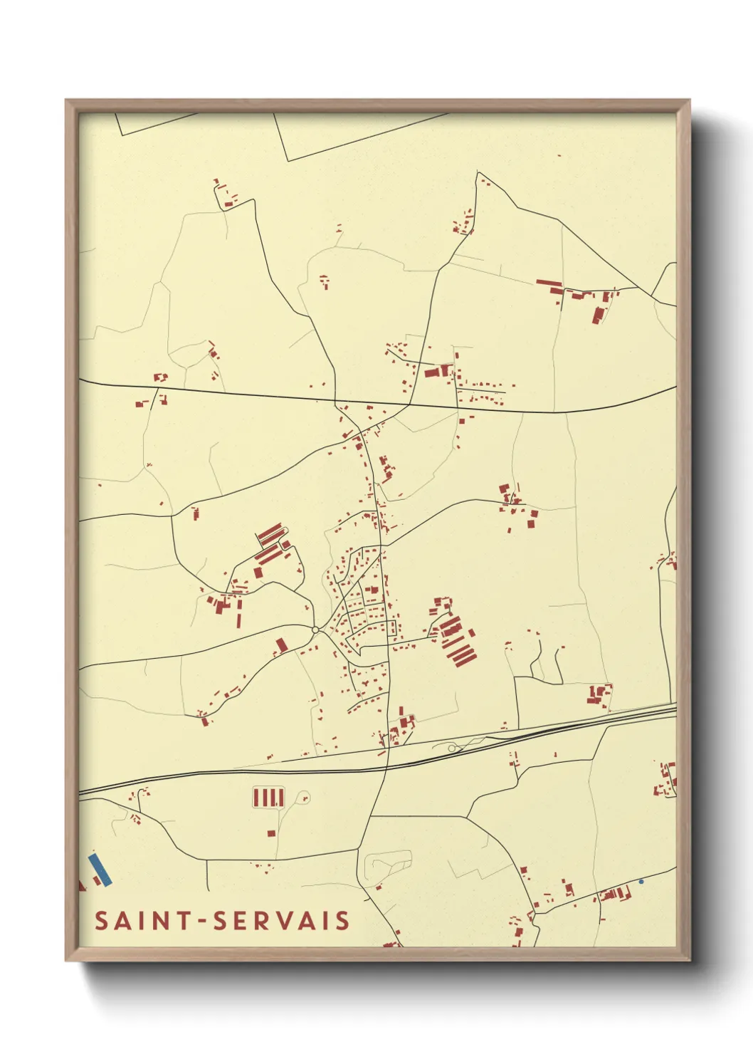 Une affiche de carte sur Saint-Servais