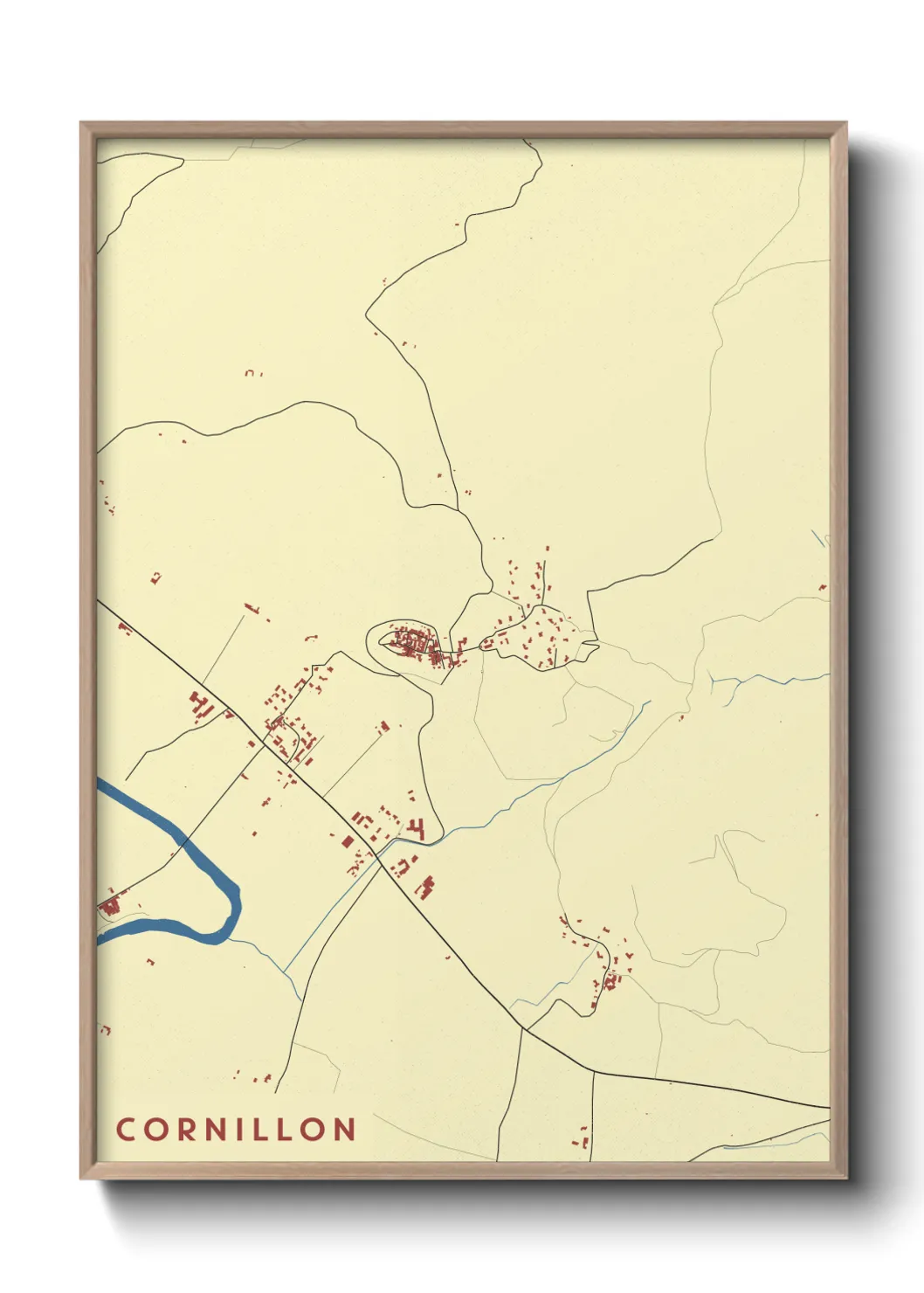 Une affiche de carte sur Cornillon