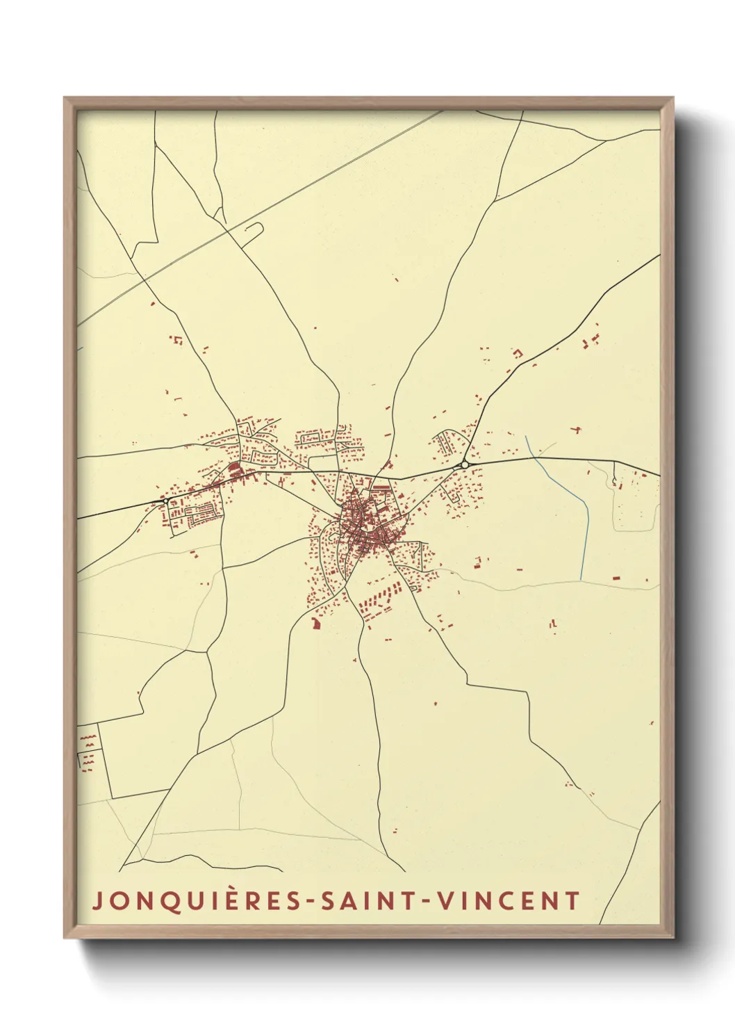 Une affiche de carte sur Jonquières-Saint-Vincent