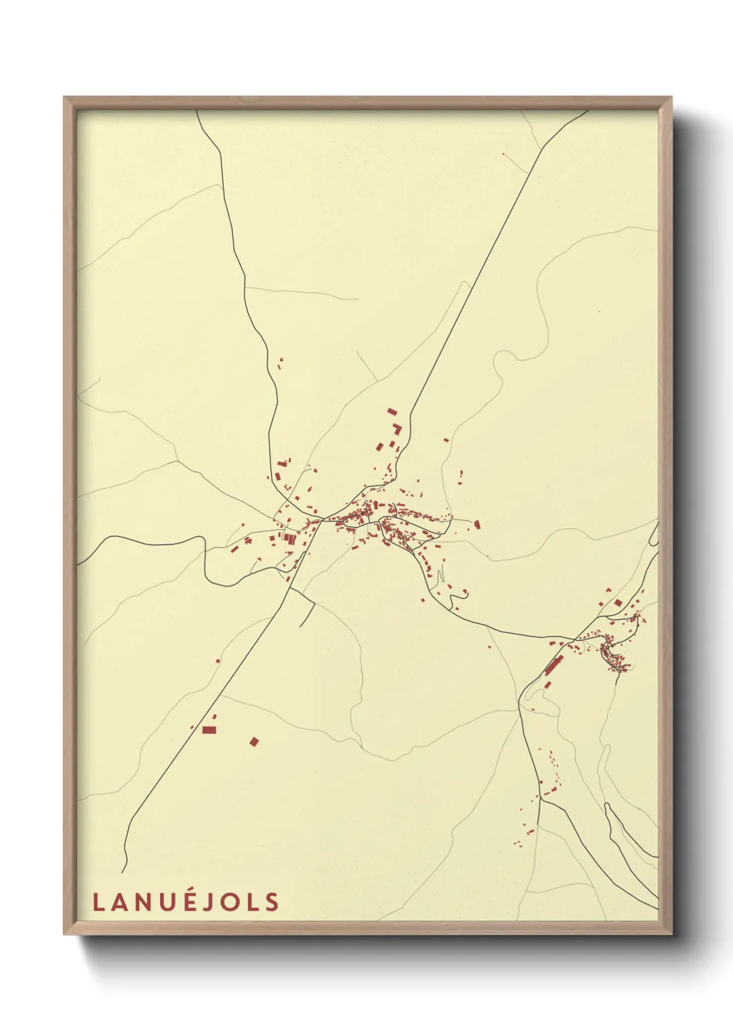 Une affiche de carte sur Lanuéjols