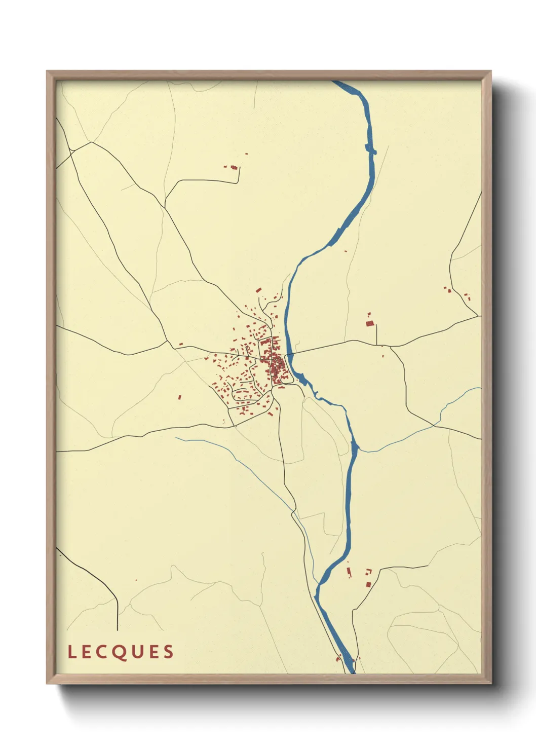 Une affiche de carte sur Lecques