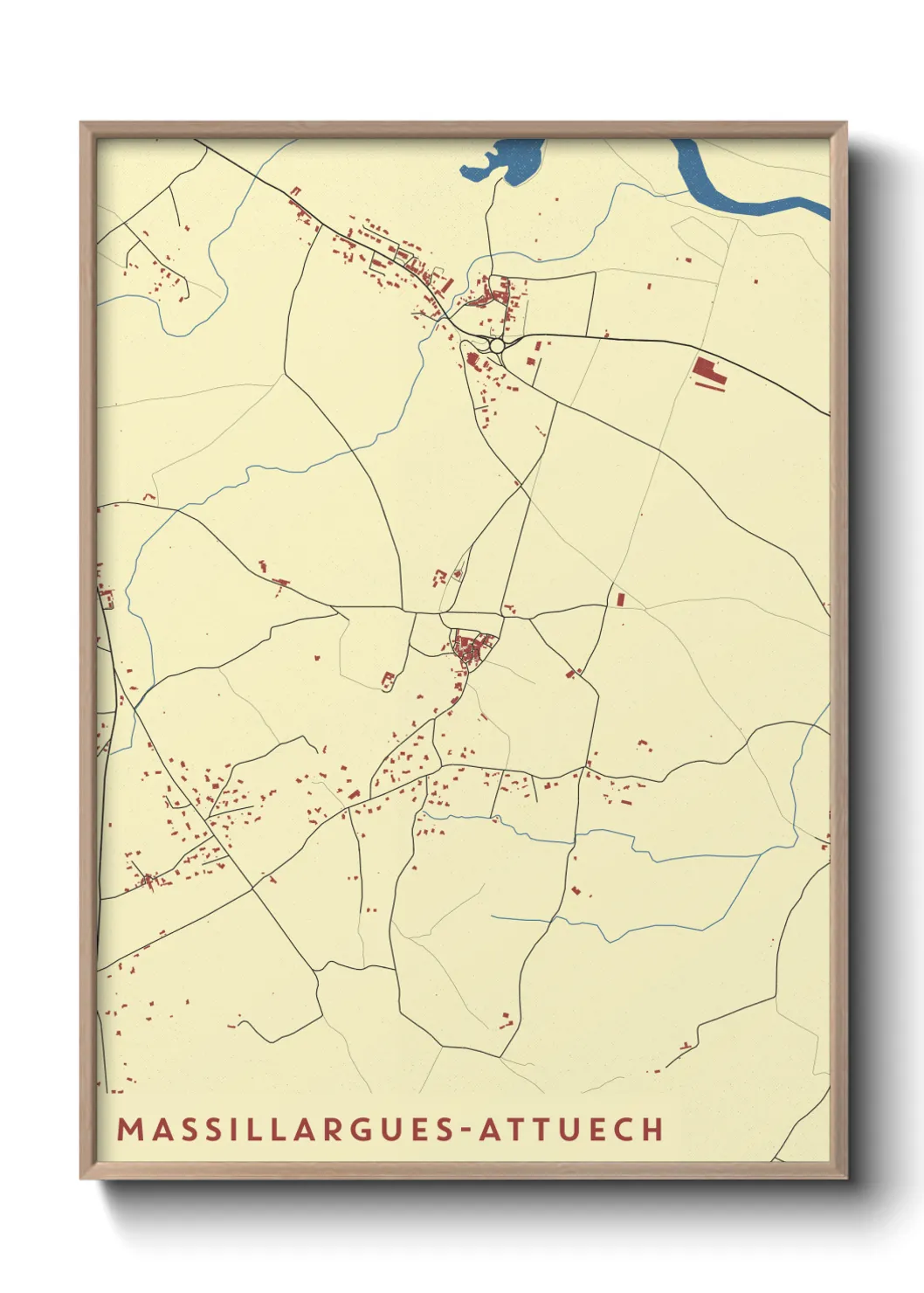 Une affiche de carte sur Massillargues-Attuech