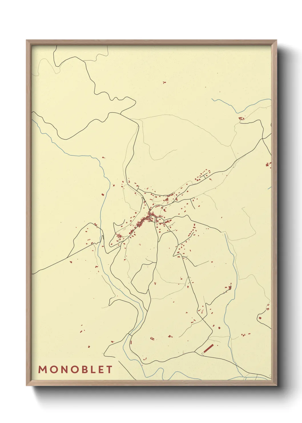 Une affiche de carte sur Monoblet