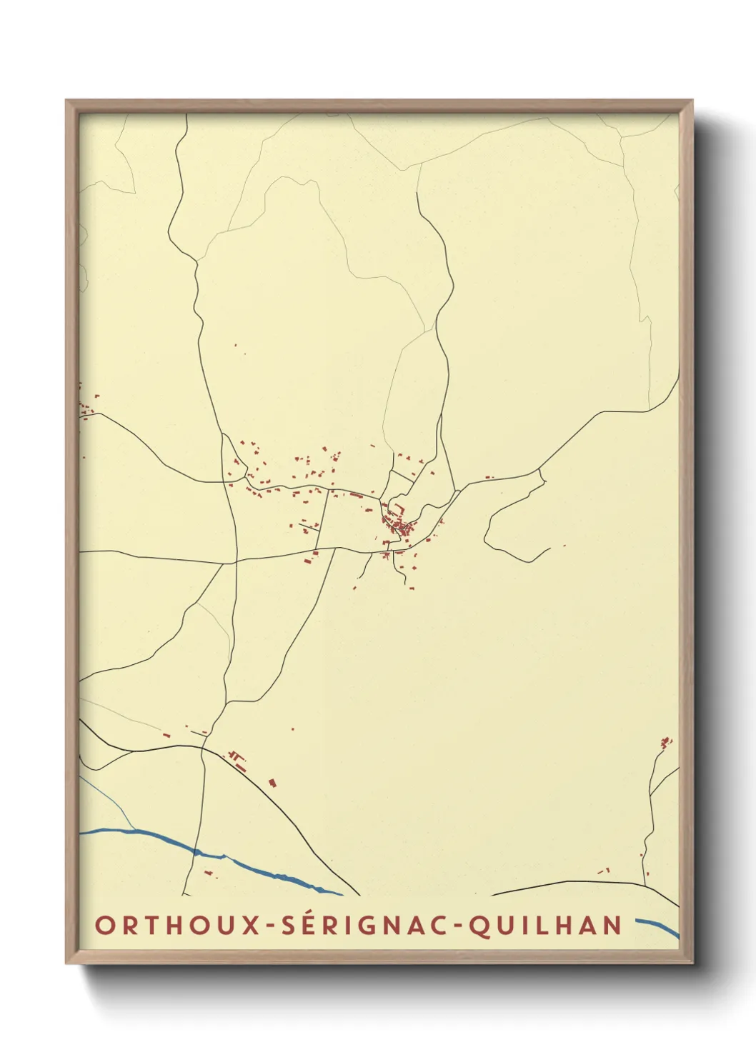 Un poster carteOrthoux-Sérignac-Quilhan