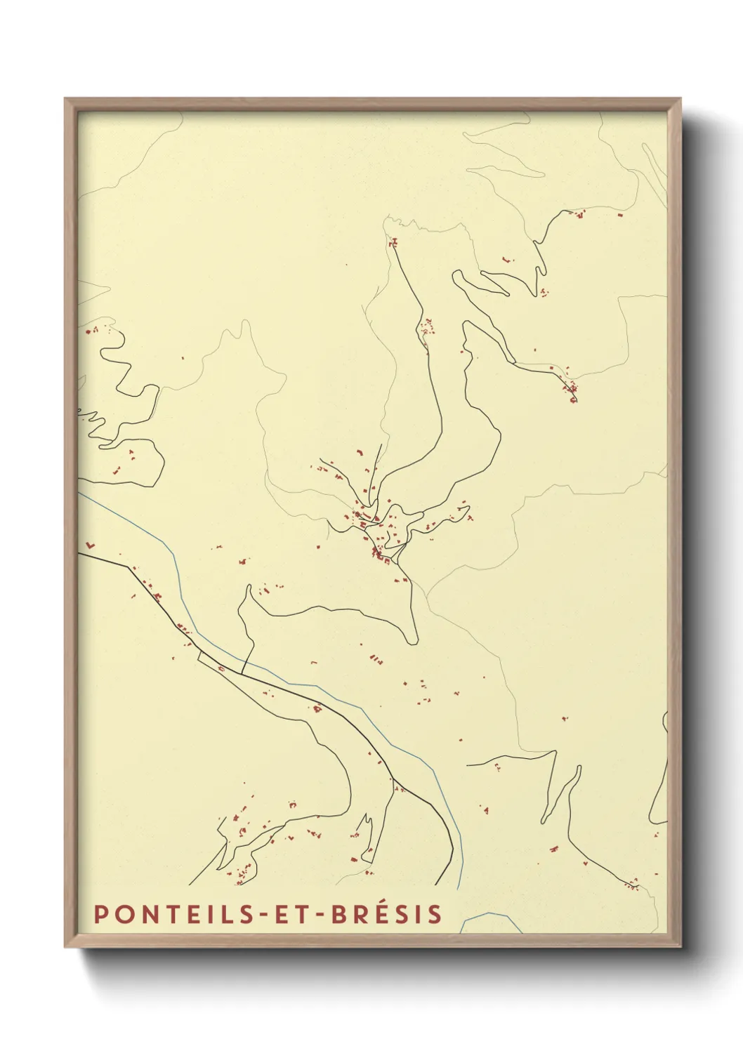 Un poster cartePonteils-et-Brésis
