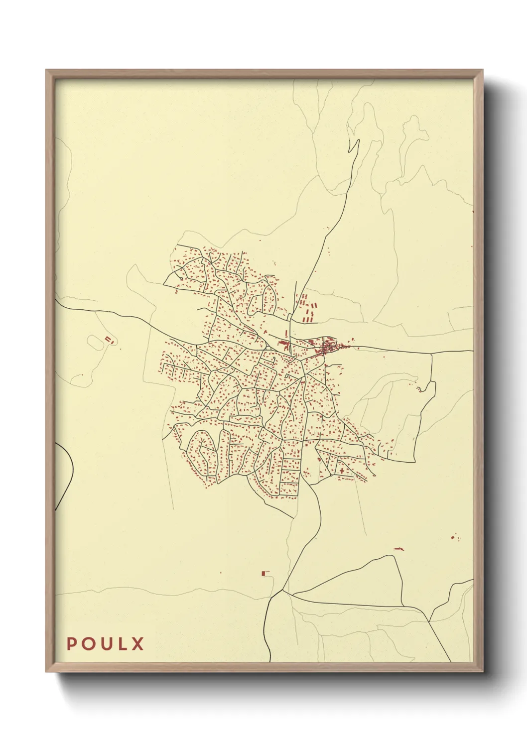 Une affiche de carte sur Poulx