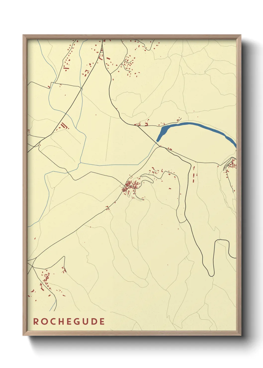 Une affiche de carte sur Rochegude