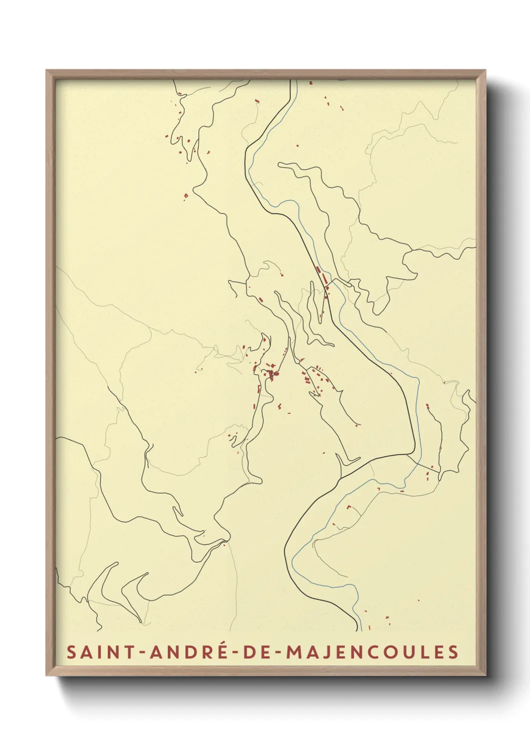 Une affiche de carte sur Saint-André-de-Majencoules