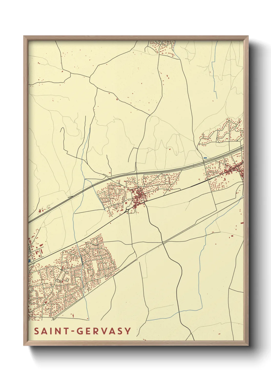 Une affiche de carte sur Saint-Gervasy