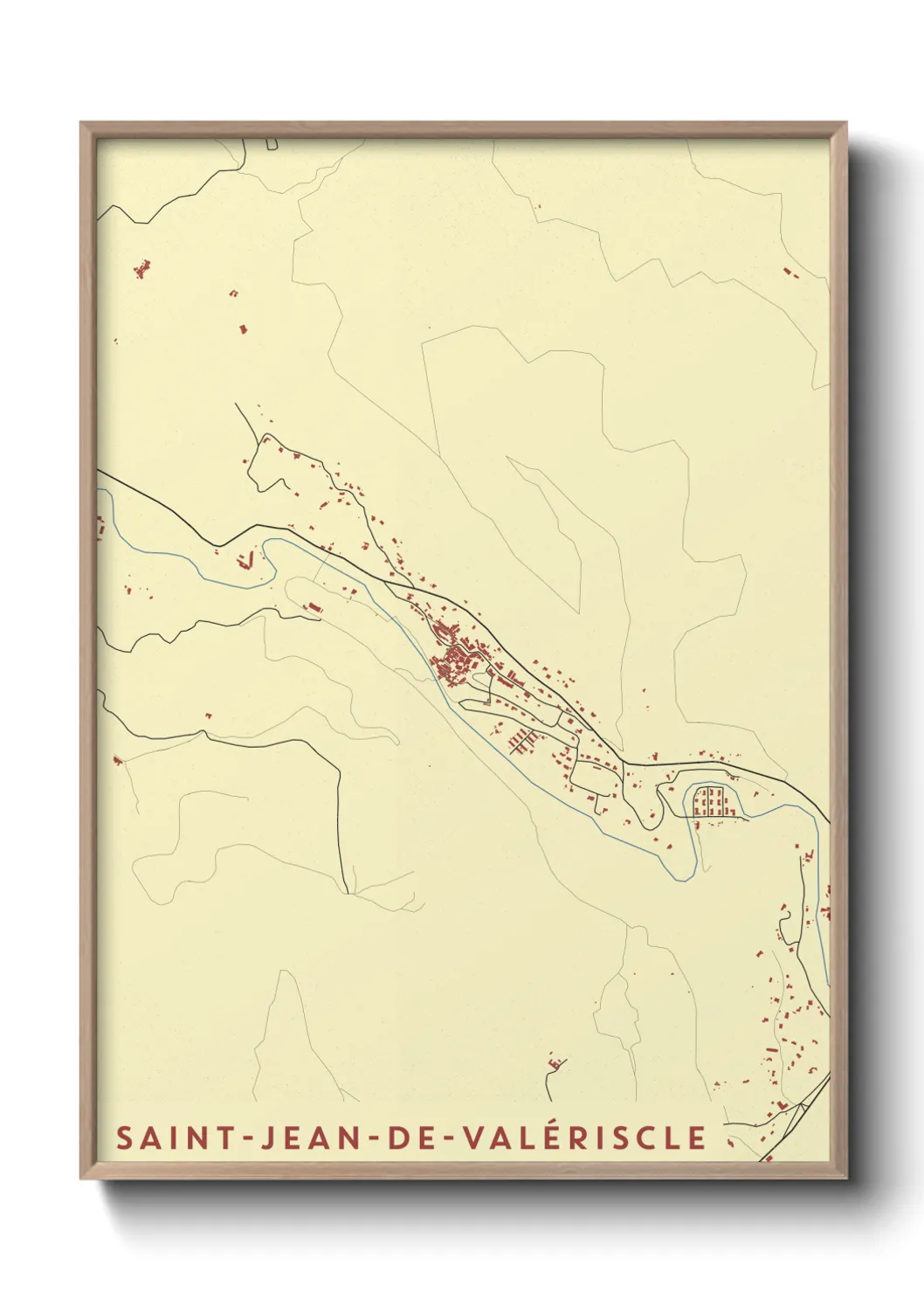 Une affiche de carte sur Saint-Jean-de-Valériscle