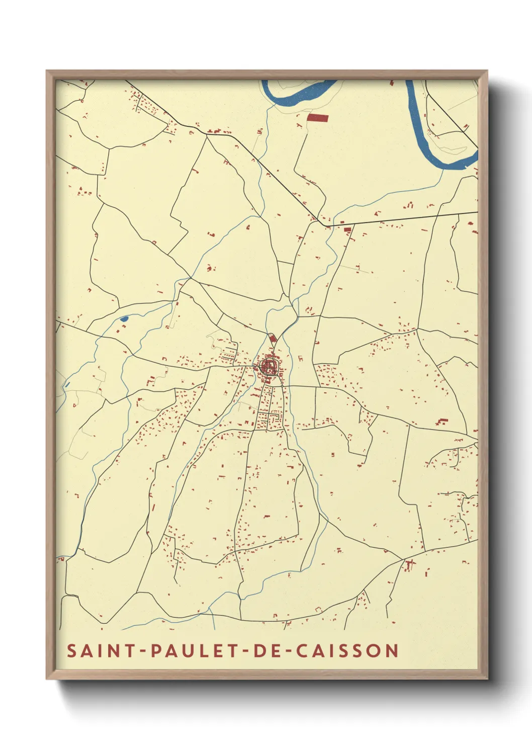 Une affiche de carte sur Saint-Paulet-de-Caisson
