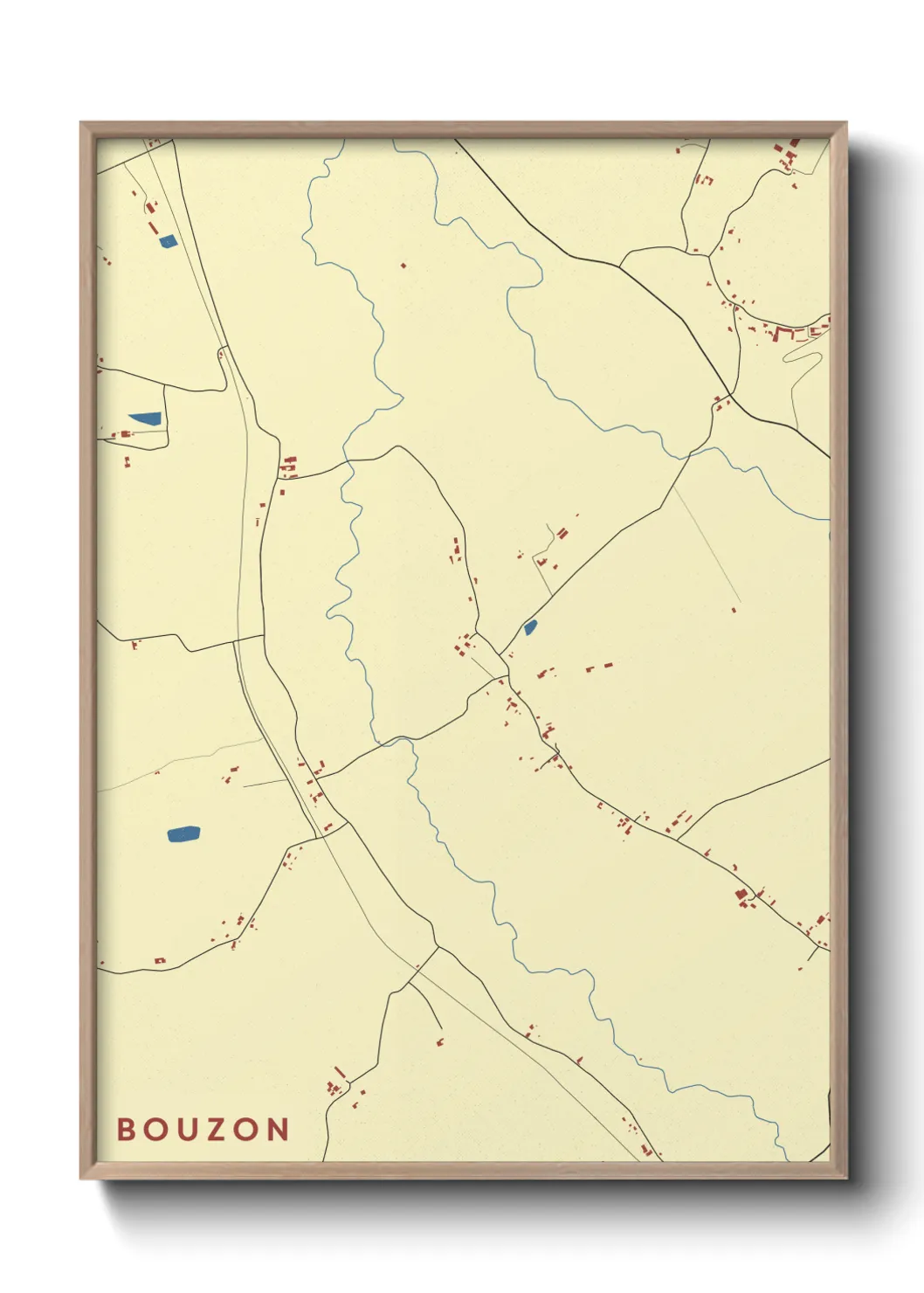 Une affiche de carte sur Bouzon