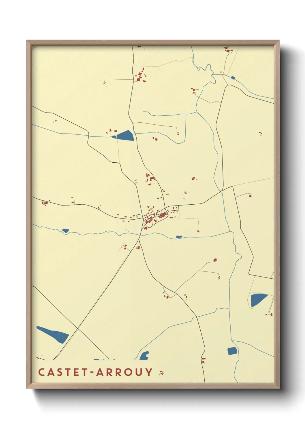 Une affiche de carte sur Castet-Arrouy