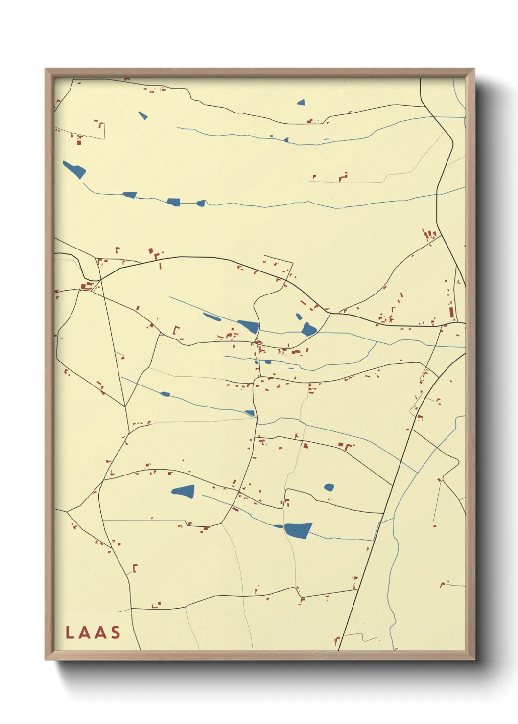 Une affiche de carte sur Laas