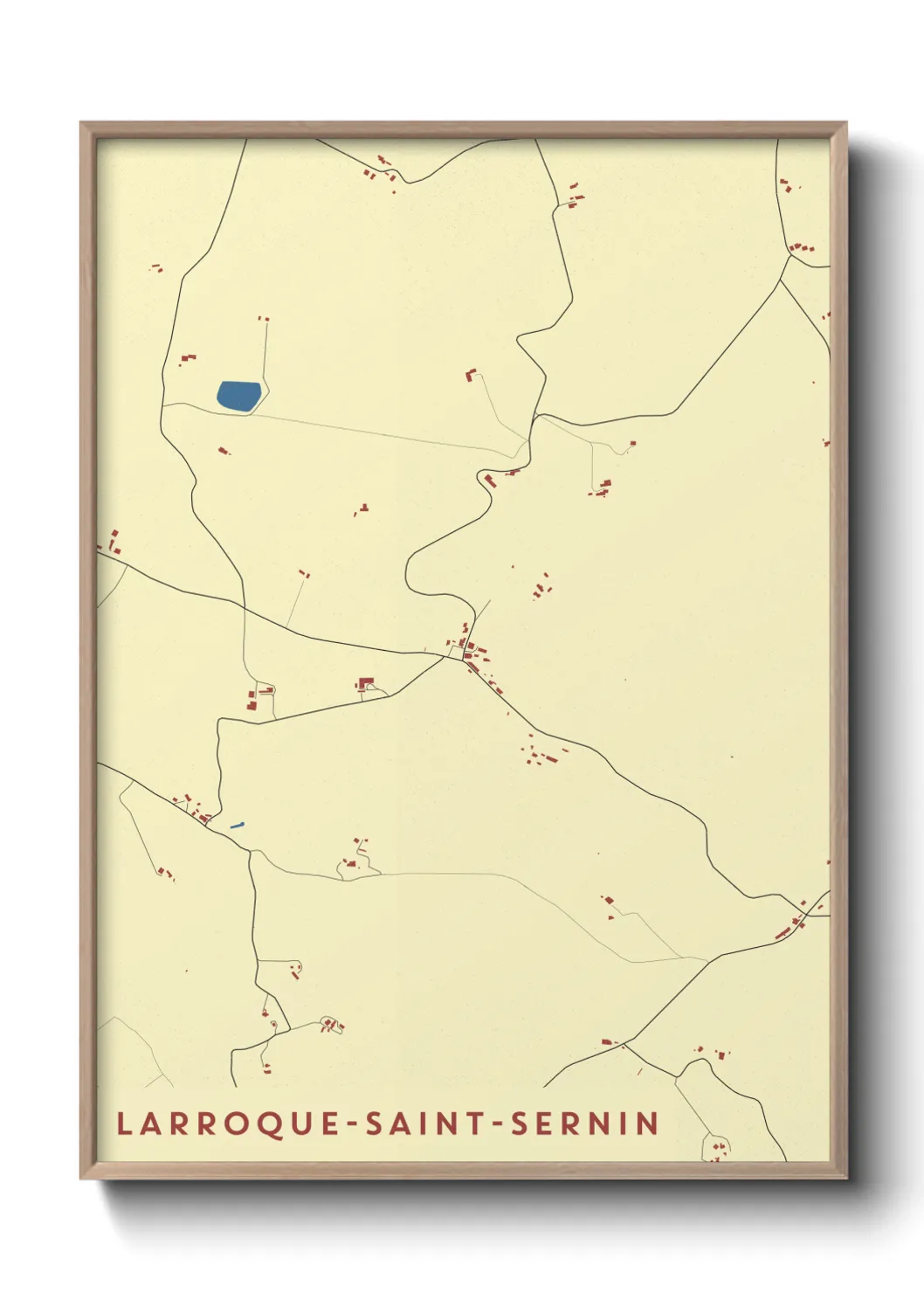 Une affiche de carte sur Larroque-Saint-Sernin