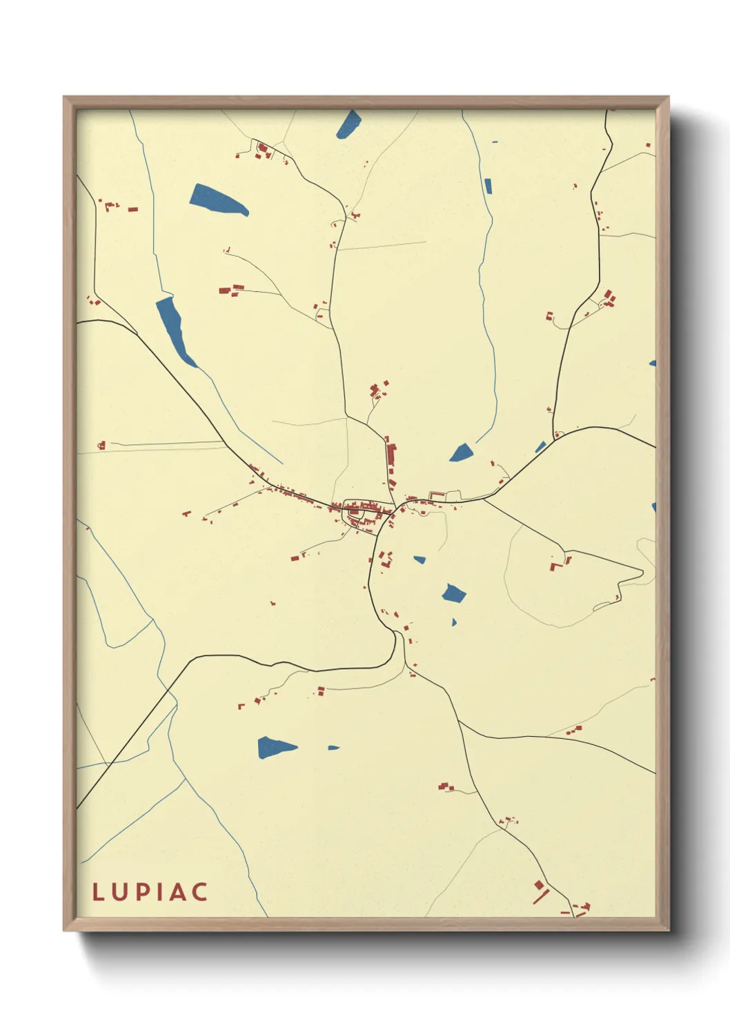 Une affiche de carte sur Lupiac