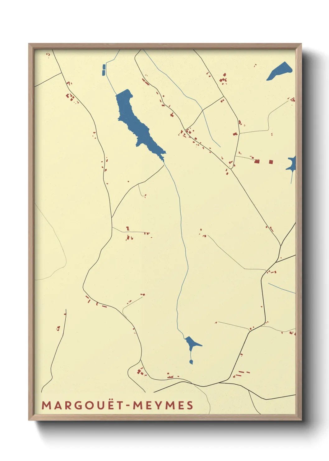 Une affiche de carte sur Margouët-Meymes