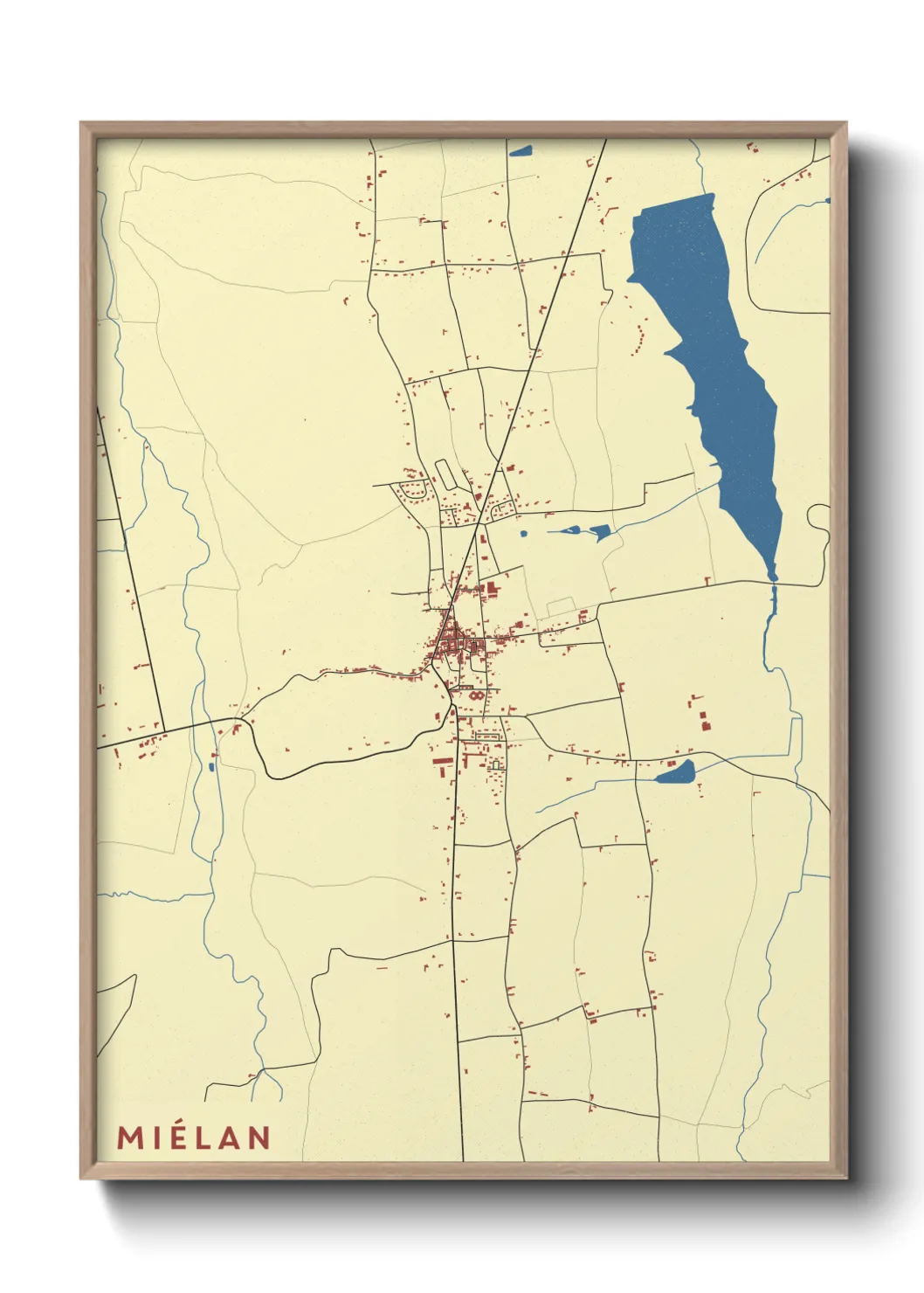 Une affiche de carte sur Miélan