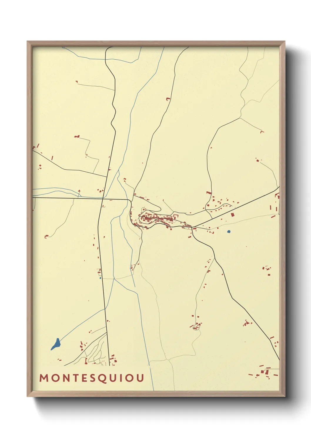 Une affiche de carte sur Montesquiou