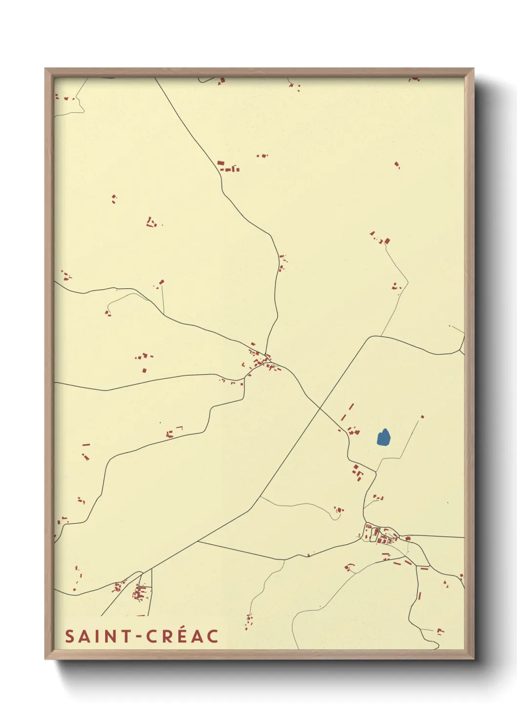 Une affiche de carte sur Saint-Créac