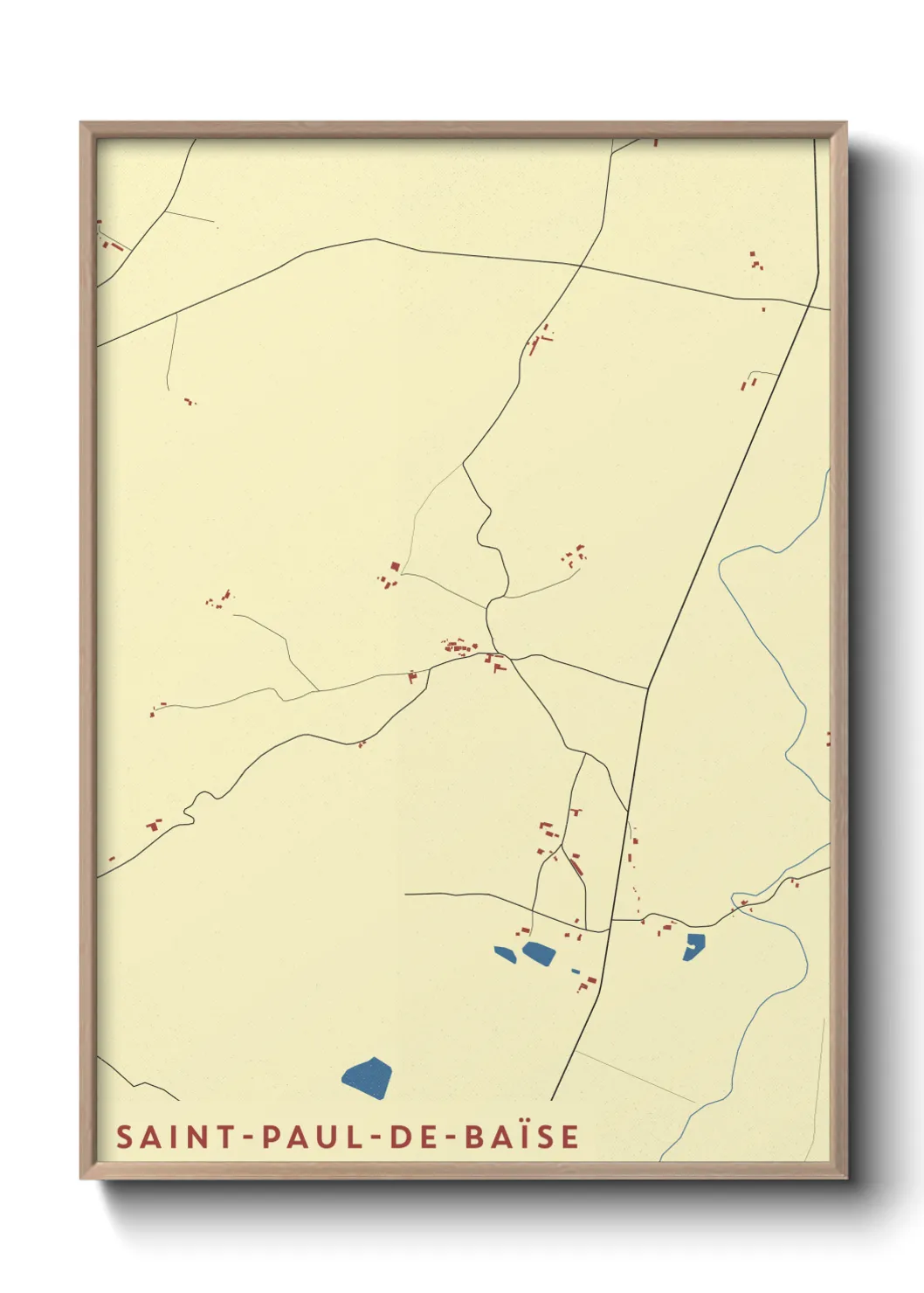 Une affiche de carte sur Saint-Paul-de-Baïse