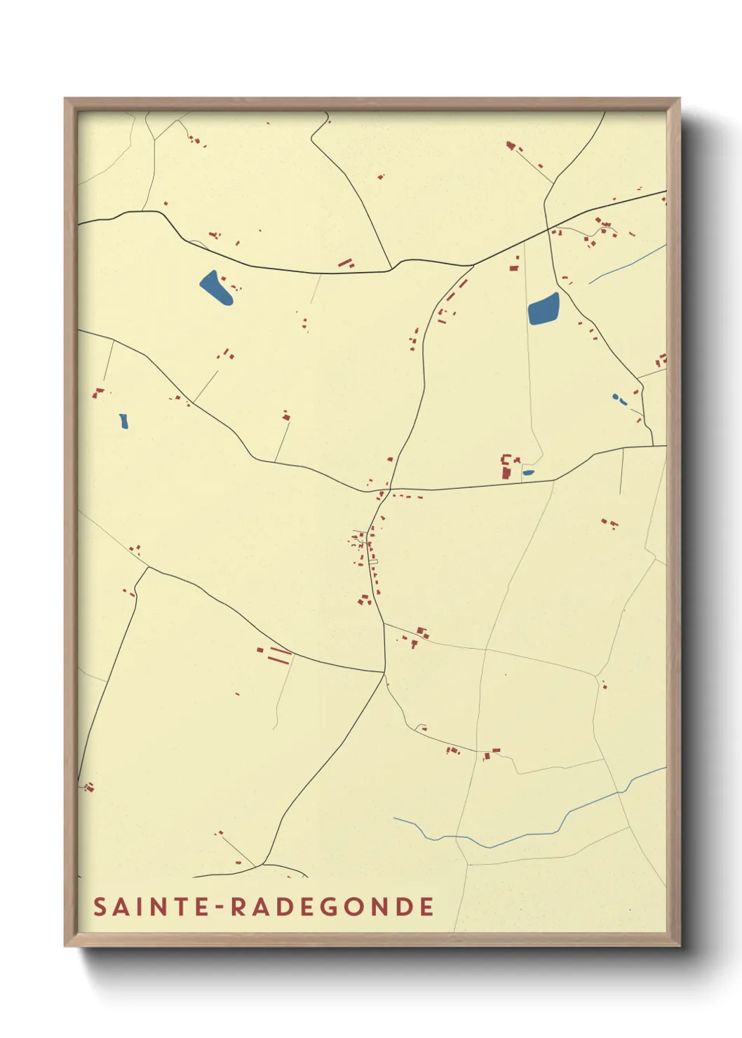 Une affiche de carte sur Sainte-Radegonde