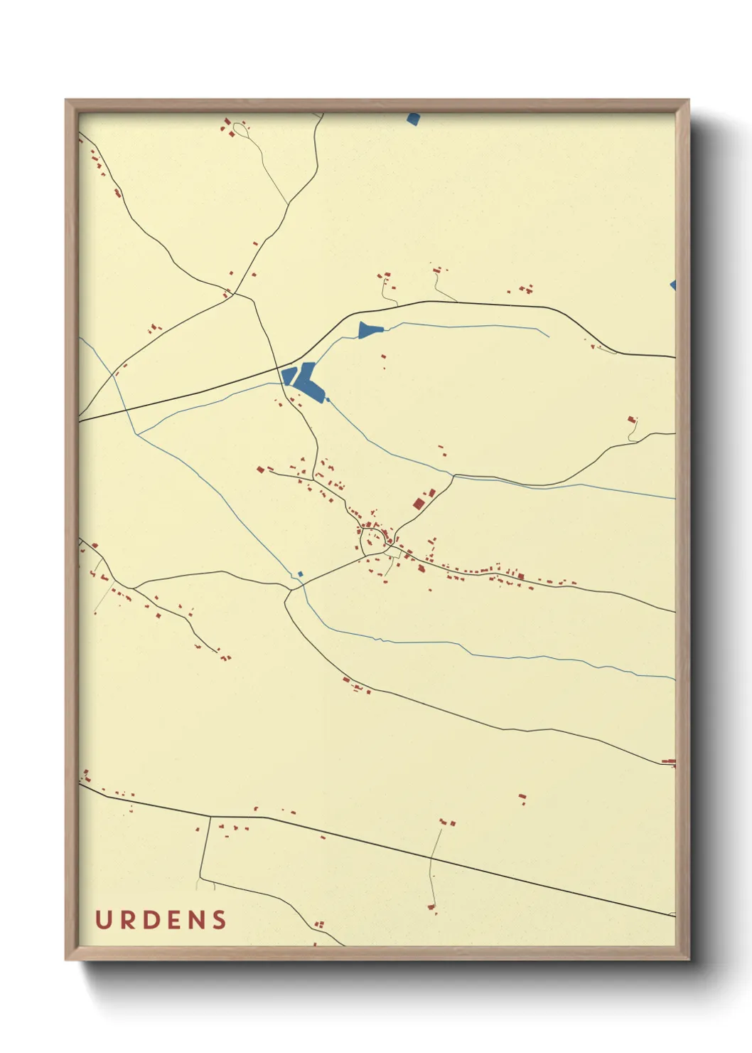 Une affiche de carte sur Urdens