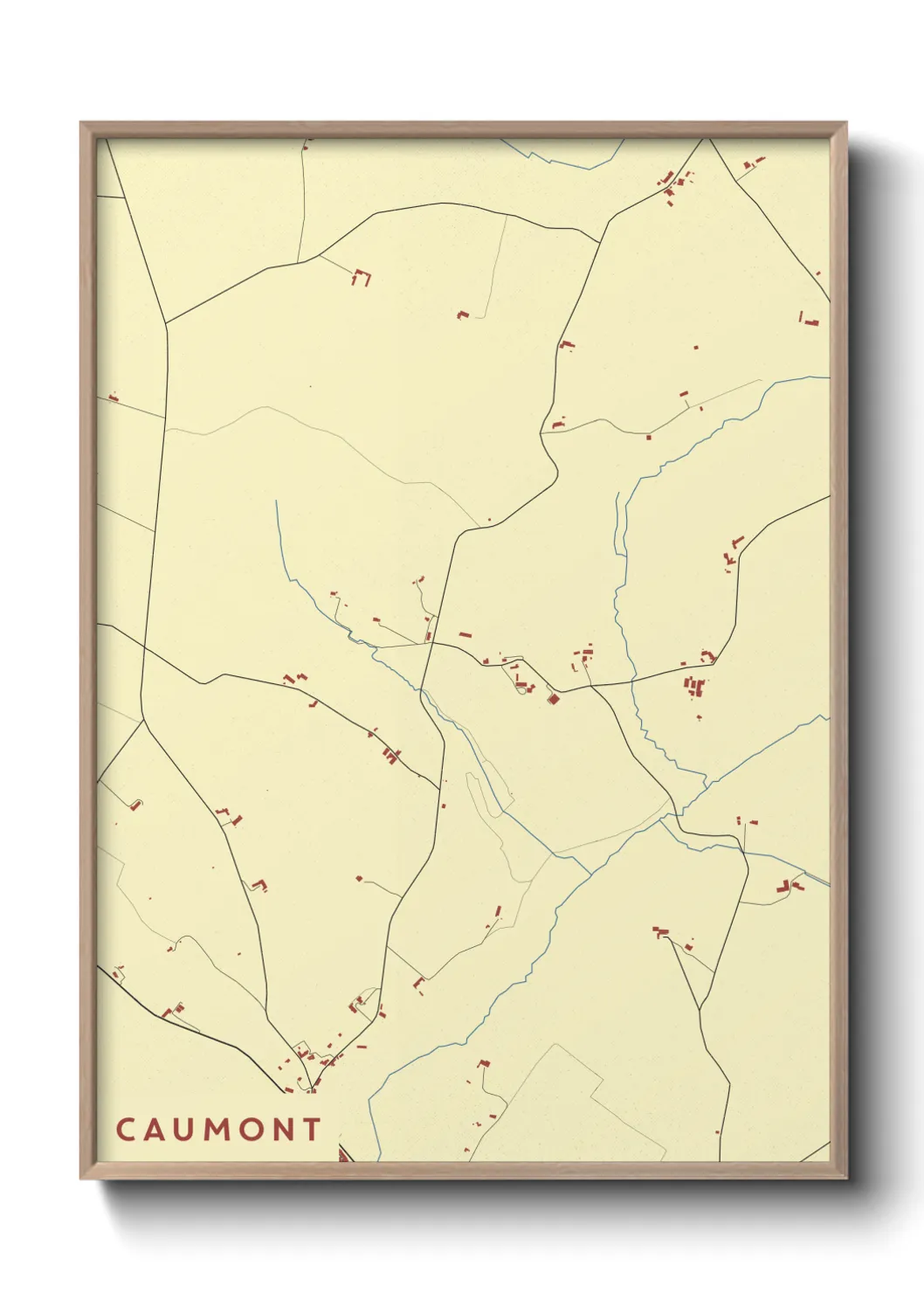 Une affiche de carte sur Caumont