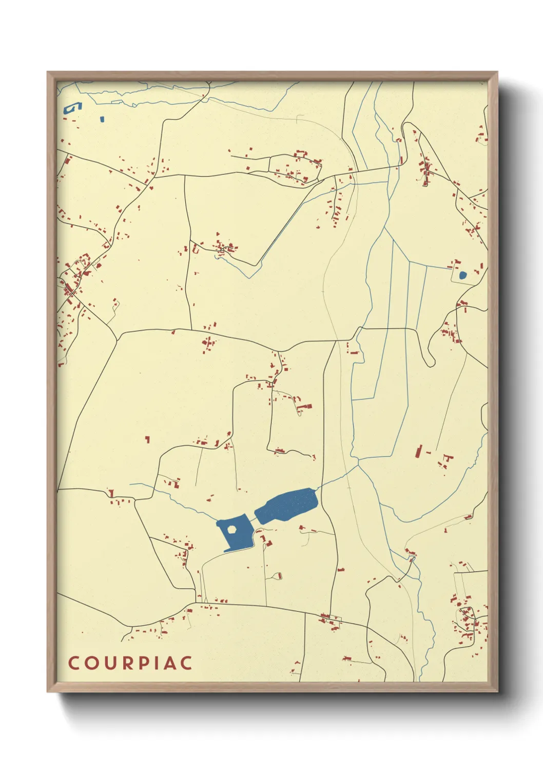 Une affiche de carte sur Courpiac
