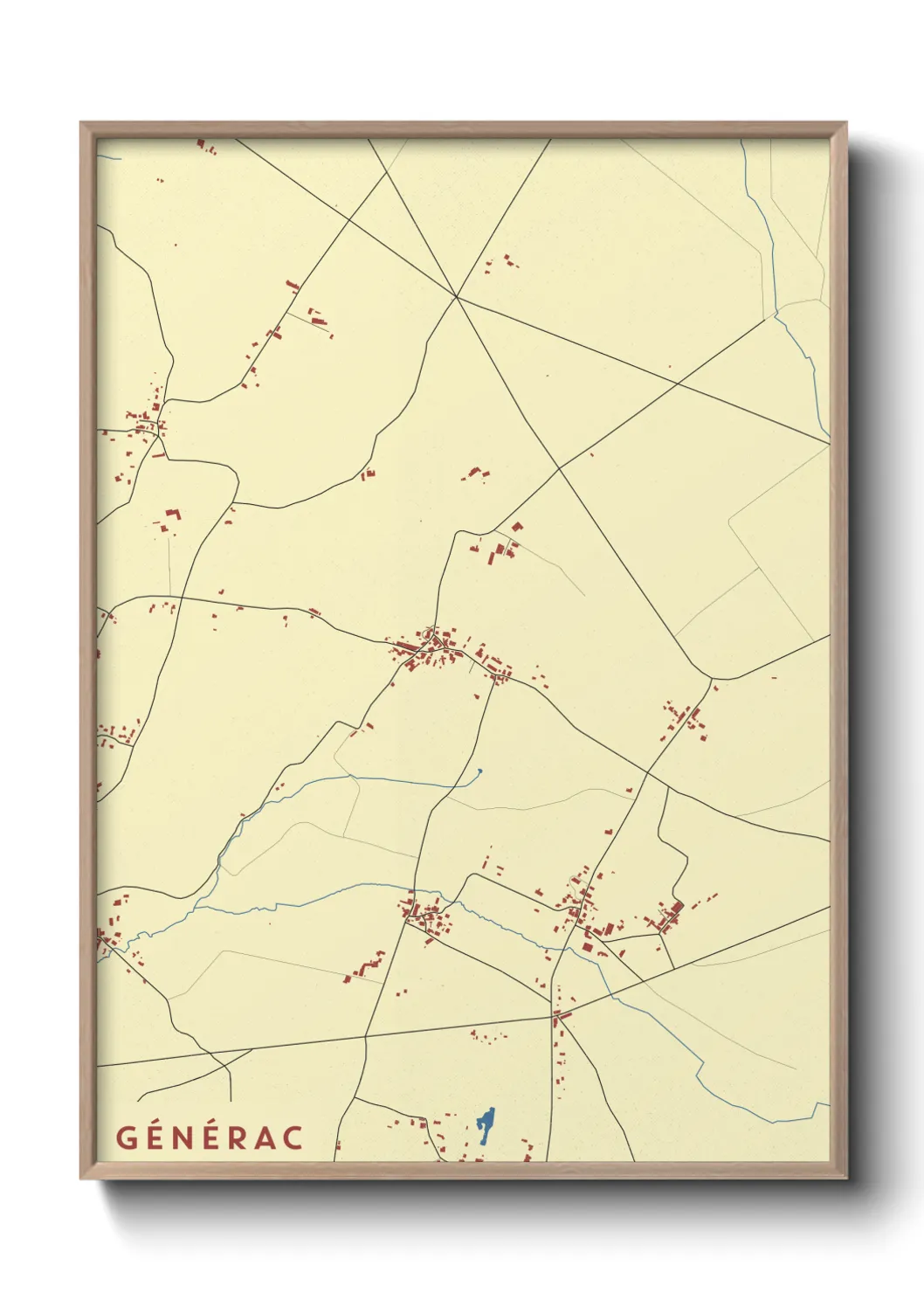 Une affiche de carte sur Générac