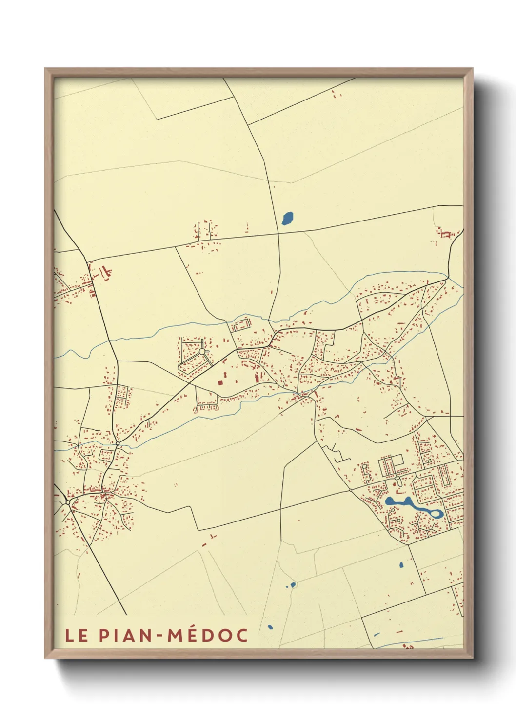 Une affiche de carte sur Le Pian-Médoc